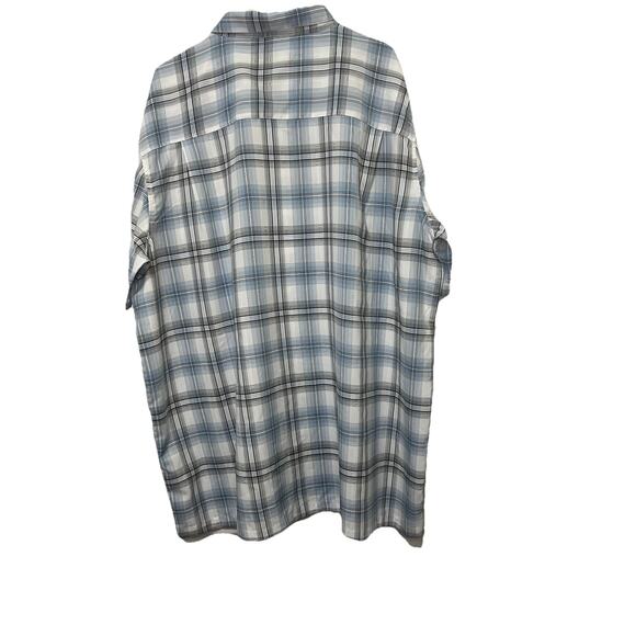GEORGE Mens 3XL Blue And White Plaid Big And Tall Button Down Shirt NWOT. - Picture 2 of 9